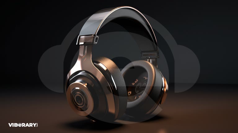 Studio headphones against a dark background