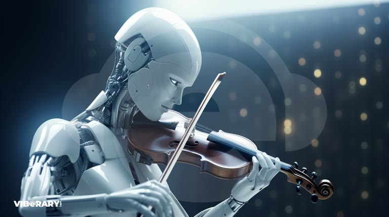 Robot playing a violin