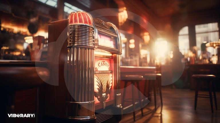 Retro jukebox in a cafe